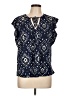 Como Blu Blue Short Sleeve Blouse Size L - photo 1