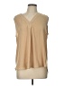 Ann Taylor 100% Polyester Tan Sleeveless Blouse Size L - photo 1
