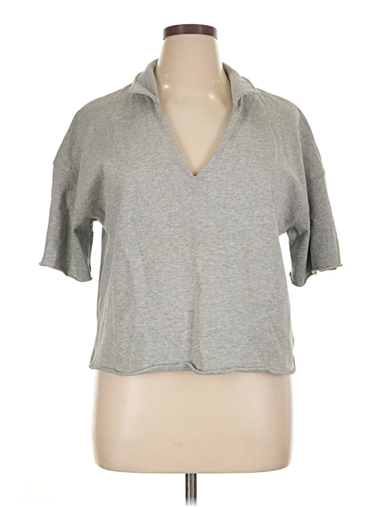 Universal Thread Short Sleeve Top Gray V Neck Tops