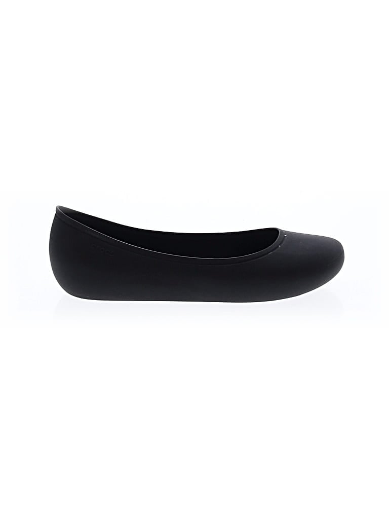 Pre-owned Crocs Flats In Black