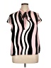 Shein Stripes Pink Short Sleeve Blouse Size XL - photo 1
