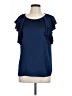 Worthington 100% Polyester Blue Short Sleeve Blouse Size L - photo 1