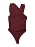 Zara Solid Burgundy Bodysuit Size S - photo 2