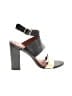 Elizabeth and James Color Block Gray Black Sandals Size 6 - photo 1