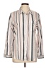 Primark 100% Cotton Stripes Gray Long Sleeve Button-Down Shirt Size 12 - photo 1