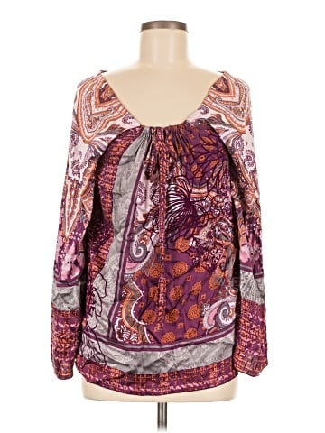 Hale Bob Long Sleeve Silk Top (view 1)