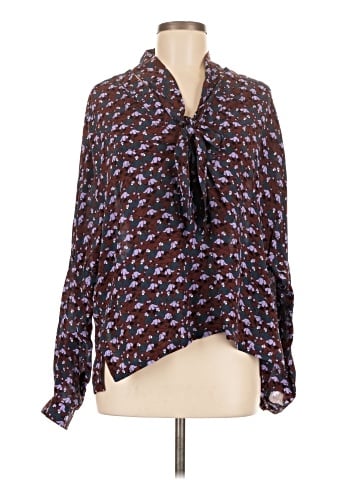 Odeeh Long Sleeve Silk Top (view 1)