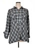Westbound 100% Rayon Plaid Gray 3/4 Sleeve Button-Down Shirt Size XL - photo 1