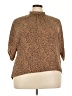 Shein Curve 100% Polyester Animal Print Brown 3/4 Sleeve Blouse Size 3X - photo 1