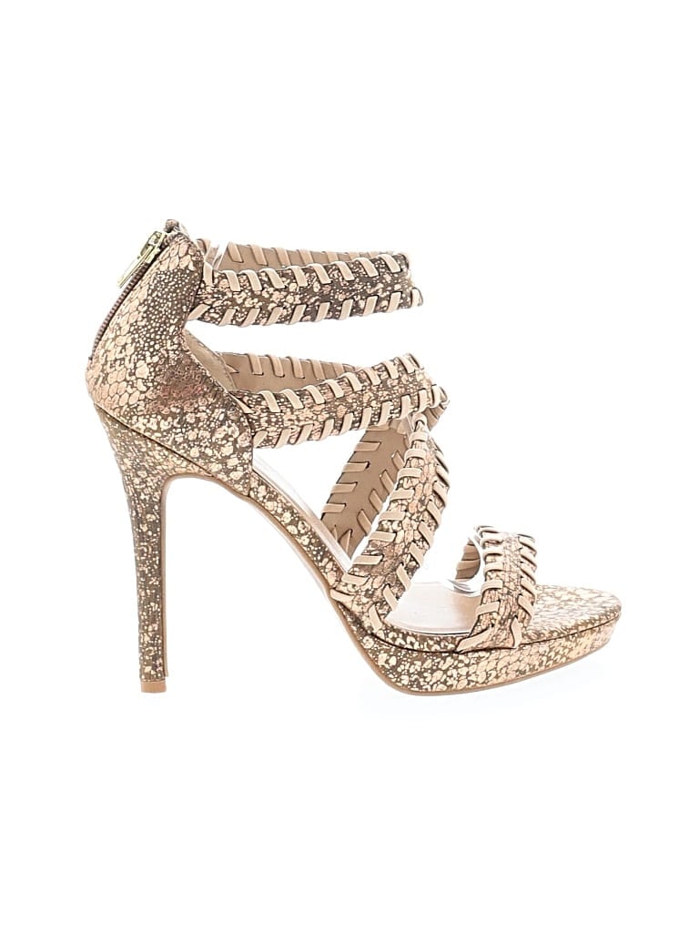 Pre-owned Just Fab Heels In Brown