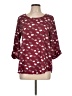 Pants Store 100% Polyester Burgundy 3/4 Sleeve Blouse Size L - photo 1