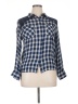 Hannah 100% Viscose Plaid Blue Long Sleeve Button-Down Shirt Size XL (petite) - photo 1