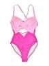 EOMENIE Color Block Pink One Piece Swimsuit Size S - photo 1