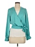 Ramy Brook 100% Polyester Teal Long Sleeve Blouse Size XS - photo 1