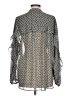 Max Studio 100% Polyester Polka Dots Gray Long Sleeve Blouse Size L - photo 2