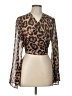 Shein 100% Polyester Animal Print Brown Long Sleeve Blouse Size L - photo 1
