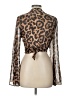 Shein 100% Polyester Animal Print Brown Long Sleeve Blouse Size L - photo 2