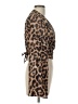 Shein 100% Polyester Animal Print Brown Long Sleeve Blouse Size L - photo 4