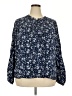 Torrid Floral Blue Long Sleeve Blouse Size 2X Plus (2) - photo 1