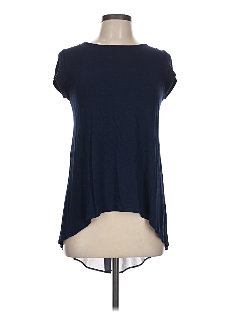Pre-owned Kim & Cami Short Sleeve Top Blue Scoop Neck Tops