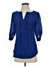 Pomelo 100% Polyester Blue 3/4 Sleeve Blouse Size XS (estimated) - photo 1