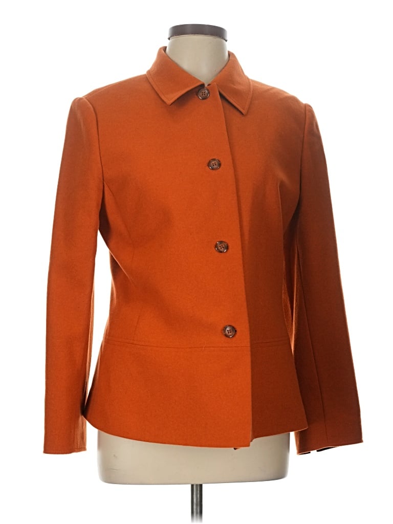 Pre-owned Kasper A.s.l. Wool Coat In Orange