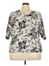 PREMISE Gray 3/4 Sleeve Blouse Size 3X - photo 1