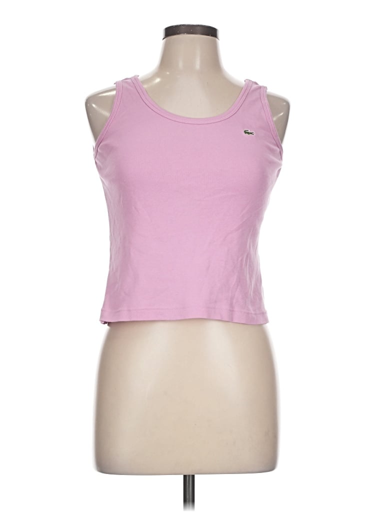 Pre-owned Lacoste Tank Top Pink Halter Neckline Tops