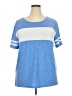 Unbranded Color Block Blue Short Sleeve T-Shirt Size XXL (estimated) - photo 1