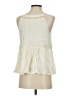 See U Soon 100% Viscose Ivory Sleeveless Blouse Size S - photo 2