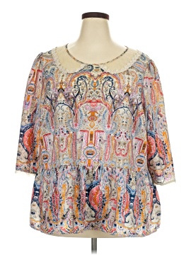 Lace & Mesh 3/4 Sleeve Blouse
