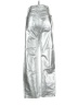 Zara Metallic Silver Jeans Size 0 - photo 2