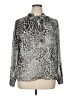 Cupcakes & Cashmere Animal Print Silver Long Sleeve Blouse Size XL - photo 1