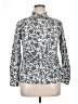 Thakoon Animal Print Silver Long Sleeve Blouse Size XL - photo 1