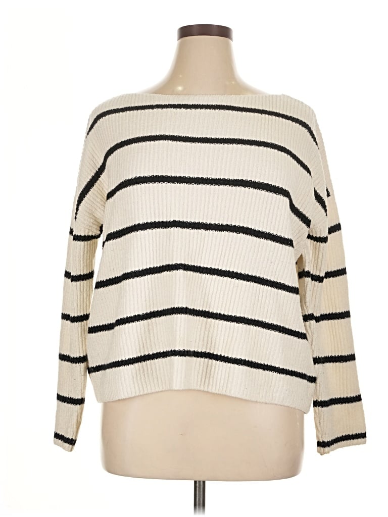 Pre-owned Popsugar Pullover Sweater In White