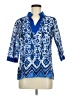 Covington 100% Cotton Blue 3/4 Sleeve Blouse Size M (petite) - photo 1
