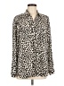 Talbots Outlet 100% Polyester Animal Print Ivory Long Sleeve Blouse Size M - photo 1