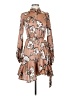 Express 100% Polyester Print Brown Cocktail Dress Size XS - photo 1