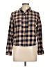 Forever 21 100% Cotton Plaid Brown Long Sleeve Button-Down Shirt Size L - photo 1