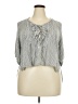 Free People 100% Rayon Gray White 3/4 Sleeve Blouse Size XS (estimated) - photo 1
