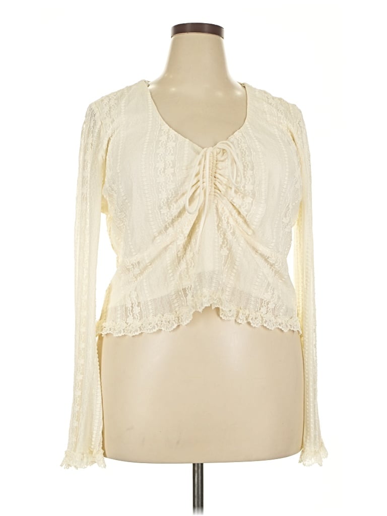 Pre-owned Arula Long Sleeve Blouse In White