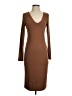 Final Touch Solid Brown Casual Dress Size S - photo 1