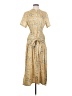 CAARA 100% Polyester Floral Tan Casual Dress Size S - photo 1