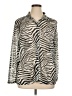 Liz Claiborne 100% Polyester Animal Print Silver Long Sleeve Blouse Size XL - photo 1