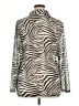 Liz Claiborne 100% Polyester Animal Print Silver Long Sleeve Blouse Size XL - photo 2
