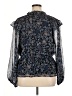 Calligraphie 100% Polyester Blue Long Sleeve Blouse Size XL - photo 2