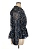 Calligraphie 100% Polyester Blue Long Sleeve Blouse Size XL - photo 4