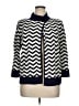 St. John Chevron-herringbone Blue Cardigan Size 16 - photo 1