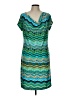 Nomadic Traders Chevron-herringbone Teal Casual Dress Size L - photo 1