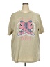 Unbranded 100% Polyester Tan Short Sleeve T-Shirt Size 3X - photo 1
